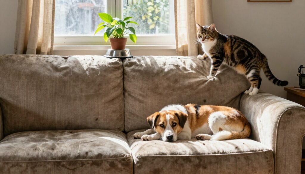 impacto do clima e pets no sofá